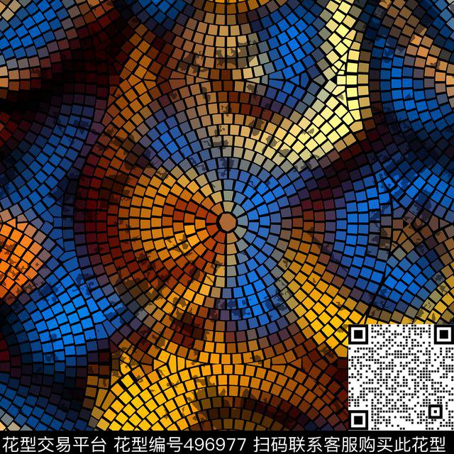 多边形不规则几何圆圈菱形四边形数码印花华亿平台下载（图片编号: 496977） - 瓦栏（Walan）