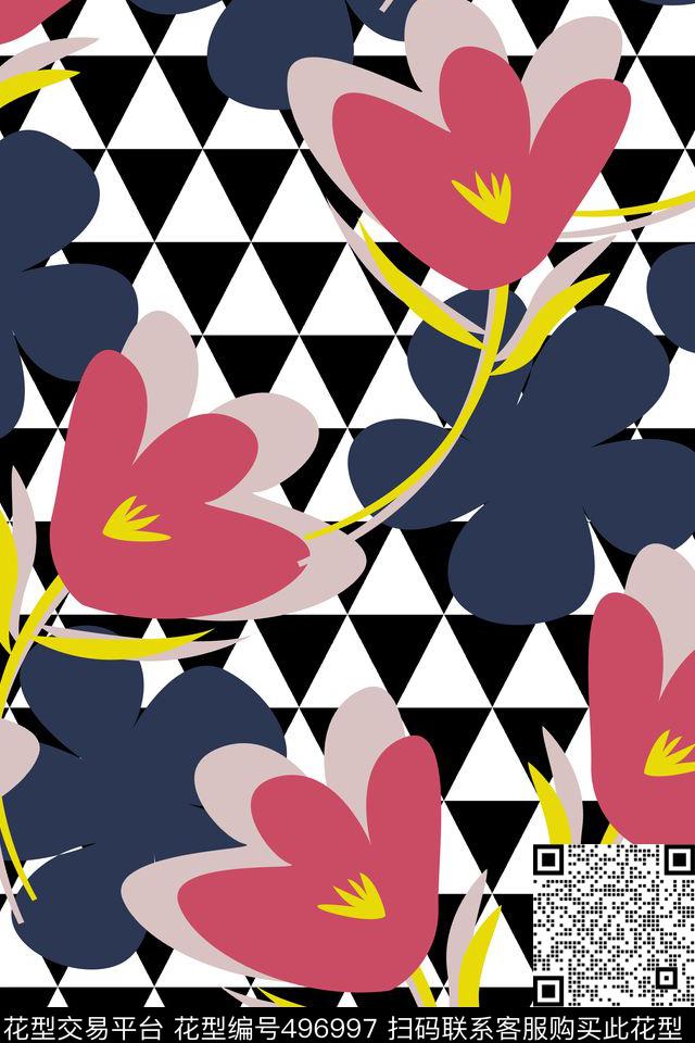 大牌花卉风格化传统印花华亿平台下载（图片编号: 496997） - 瓦栏（Walan）