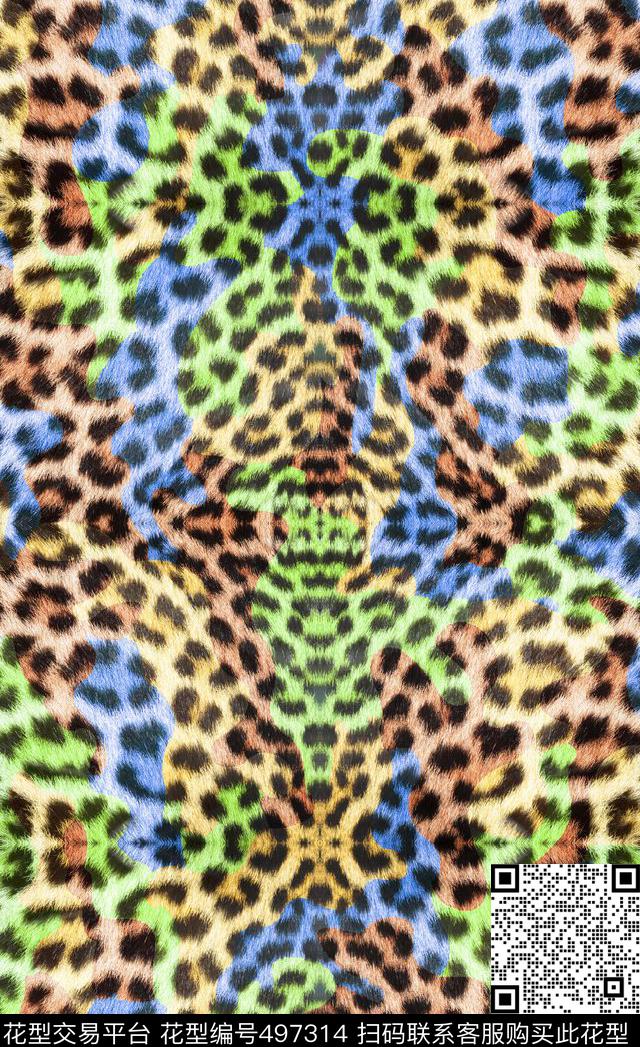 豹纹迷彩原创数码印花华亿平台下载（图片编号: 497314） - 瓦栏（Walan）