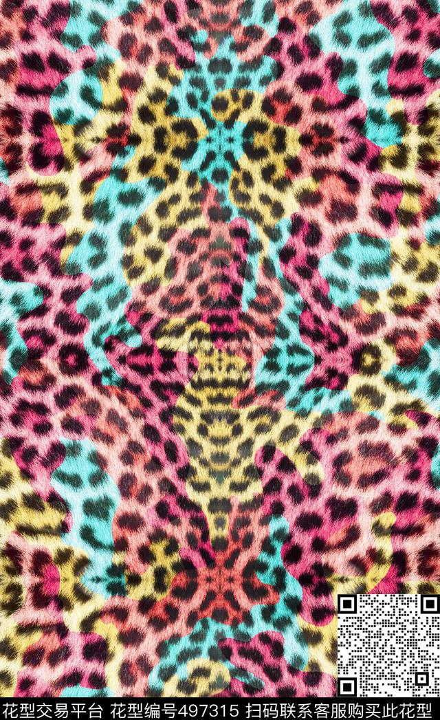 原创豹纹迷彩数码印花华亿平台下载（图片编号: 497315） - 瓦栏（Walan）