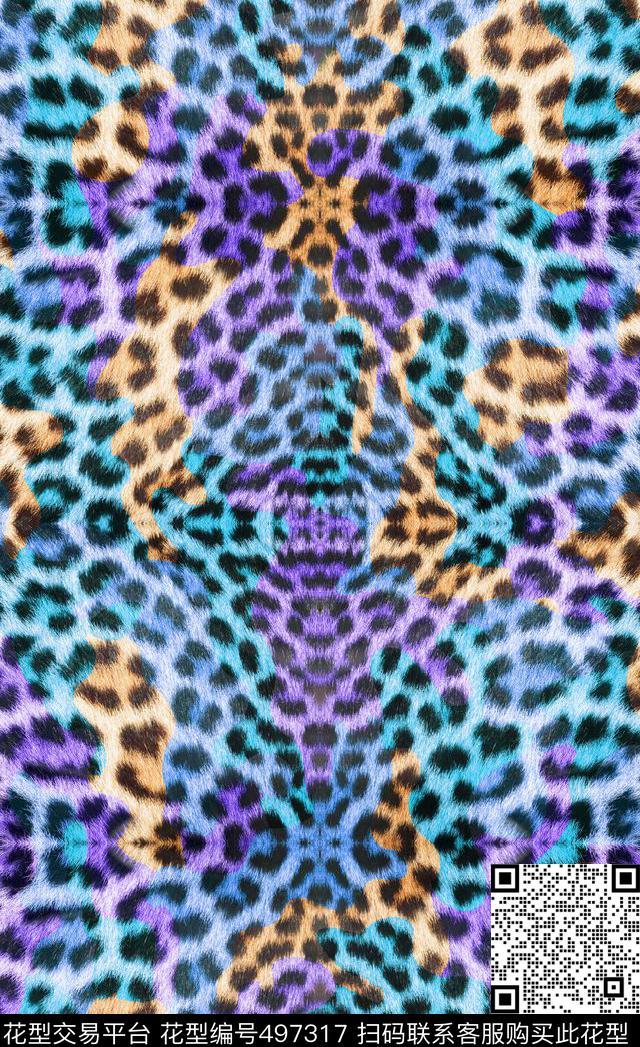 原创豹纹迷彩数码印花华亿平台下载（图片编号: 497317） - 瓦栏（Walan）