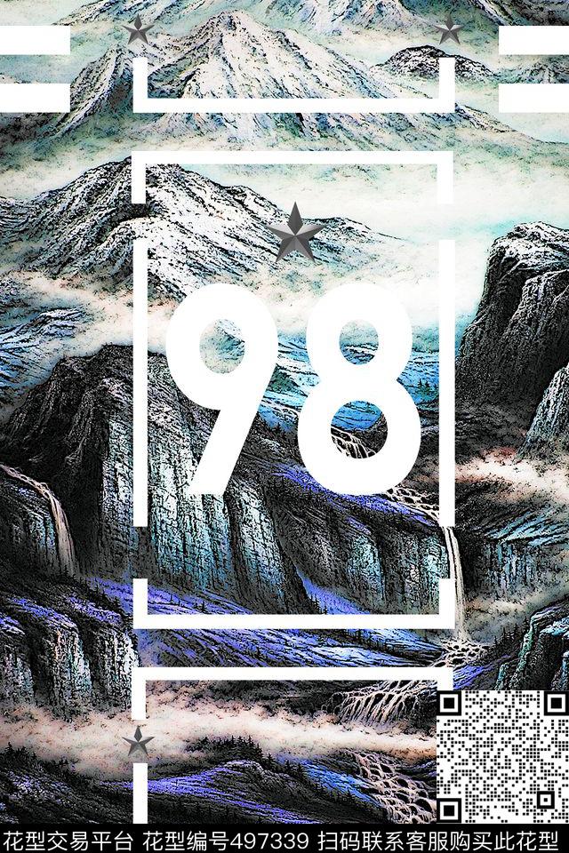 东方山脉古画数码印花华亿平台下载（图片编号: 497339） - 瓦栏（Walan）