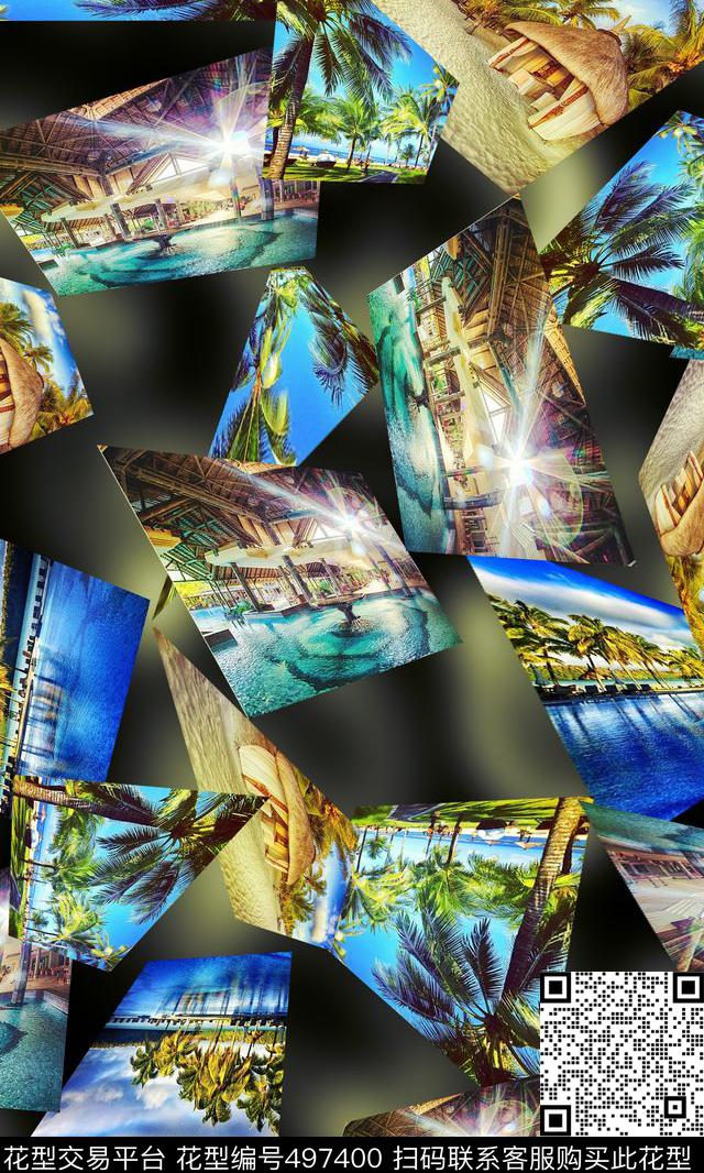 风景时尚照片数码印花华亿平台下载（图片编号: 497400） - 瓦栏（Walan）