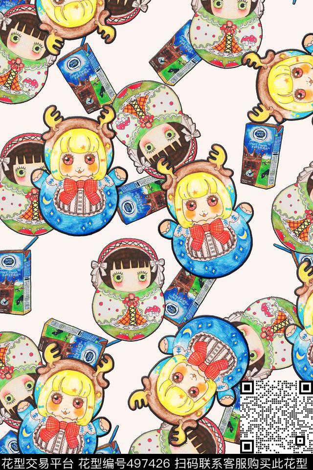 创意服装面料创意设计图案衬衫数码印花华亿平台下载（图片编号: 497426） - 瓦栏（Walan）