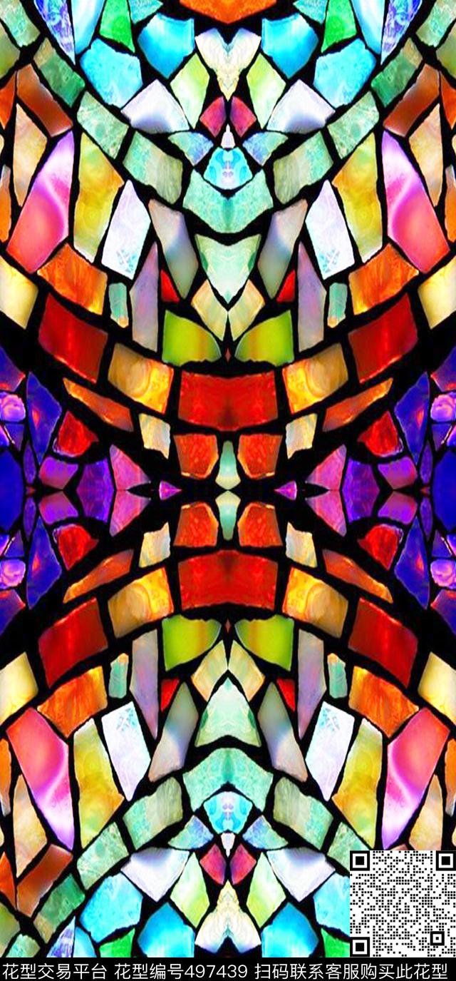 潮流定位几何数码印花华亿平台下载（图片编号: 497439） - 瓦栏（Walan）