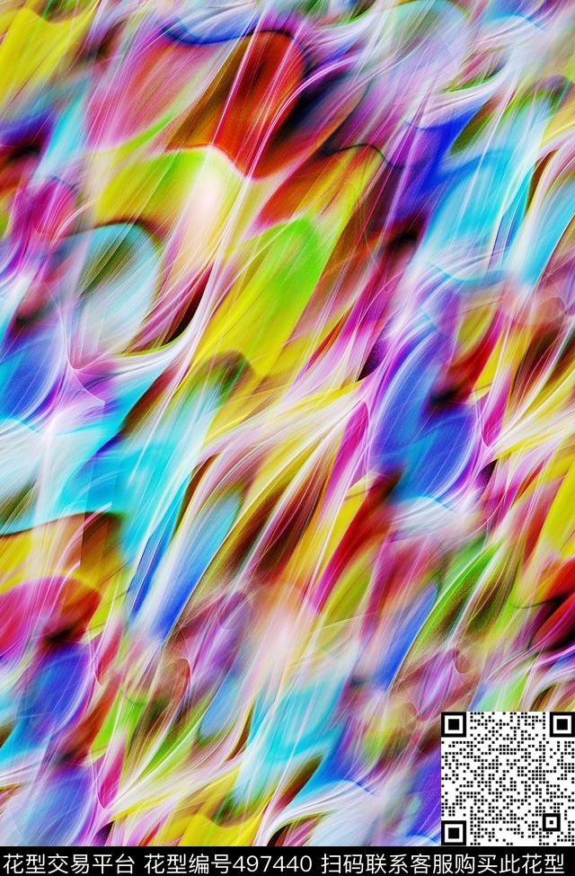 抽象大方动物纹数码印花华亿平台下载（图片编号: 497440） - 瓦栏（Walan）