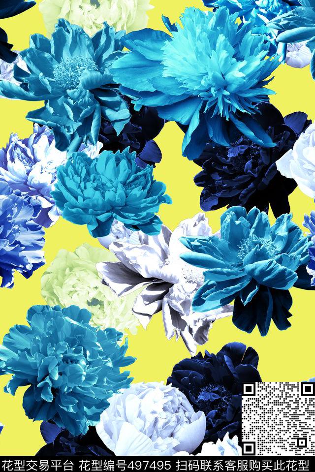 时尚复古精美数码印花华亿平台下载（图片编号: 497495） - 瓦栏（Walan）