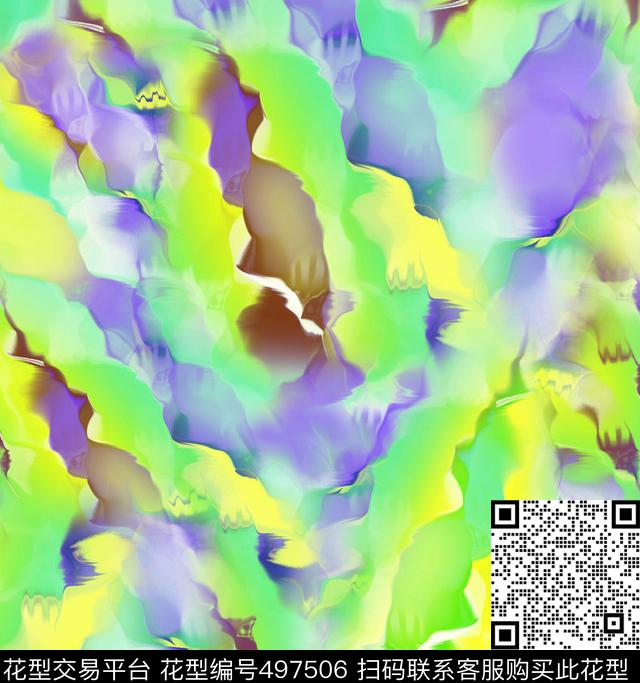 风景女装复古绚丽彩色矿石数码印花华亿平台下载（图片编号: 497506） - 瓦栏（Walan）