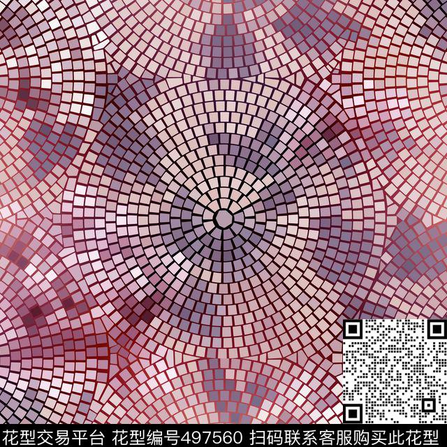 几何圆形圆圈方块拼图马赛克拼图数码印花华亿平台下载（图片编号: 497560） - 瓦栏（Walan）