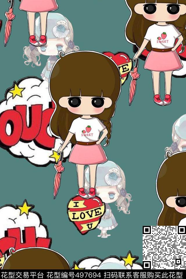 创意服装面料创意设计图案T恤数码印花华亿平台下载（图片编号: 497694） - 瓦栏（Walan）