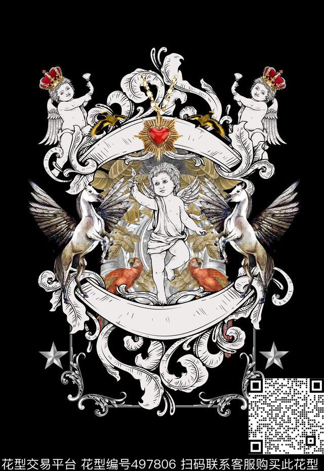 潮流时尚定位欧式男装定位印花数码印花华亿平台下载（图片编号: 497806） - 瓦栏（Walan）