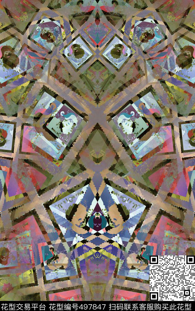 衬衣复古时尚数码印花华亿平台下载（图片编号: 497847） - 瓦栏（Walan）