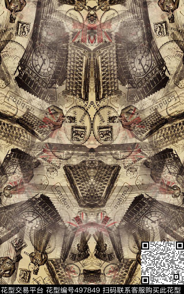 时尚宫廷复古数码印花华亿平台下载（图片编号: 497849） - 瓦栏（Walan）