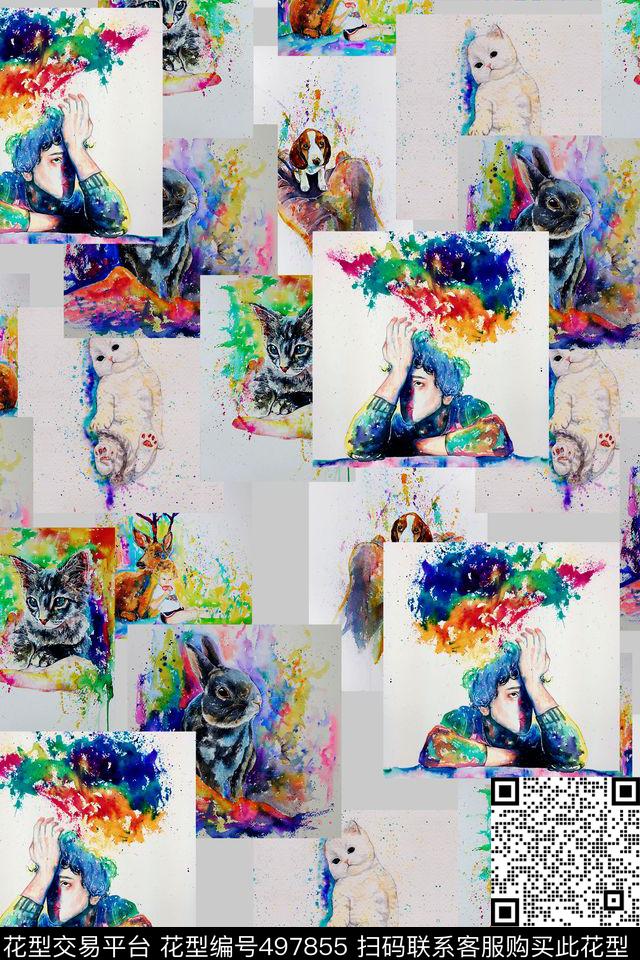 创意服装面料T恤衬衫数码印花华亿平台下载（图片编号: 497855） - 瓦栏（Walan）