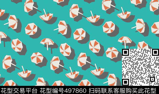 原创时尚雨伞数码印花华亿平台下载（图片编号: 497860） - 瓦栏（Walan）