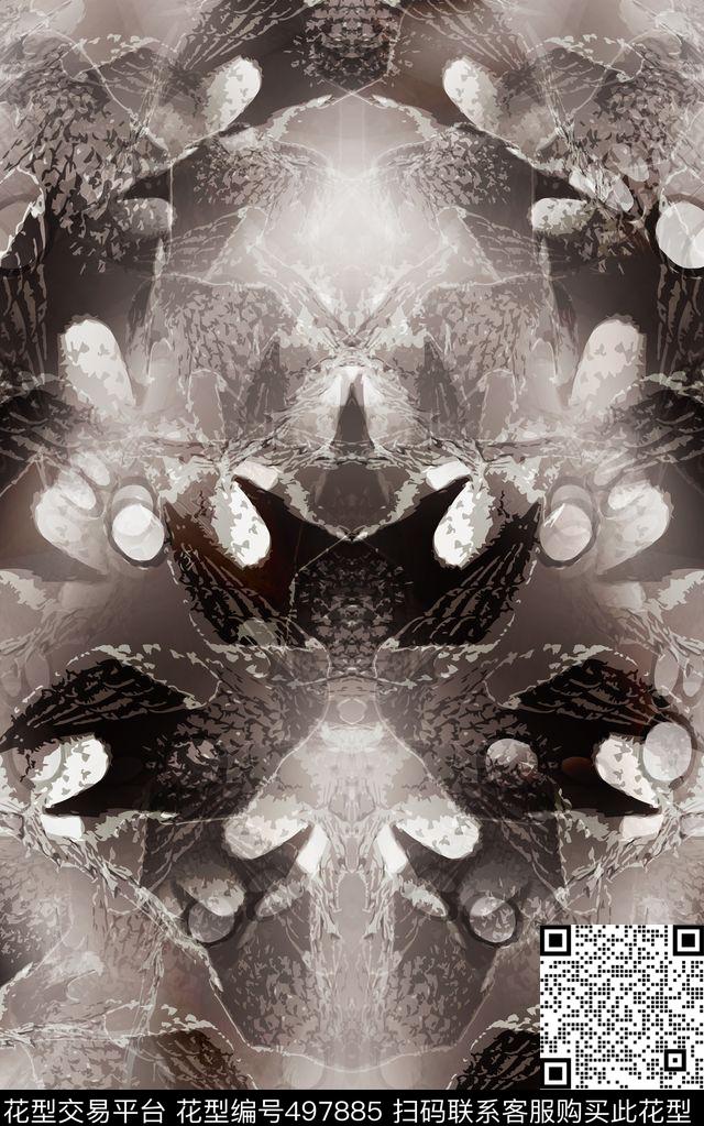 抽象男女外套数码印花华亿平台下载（图片编号: 497885） - 瓦栏（Walan）