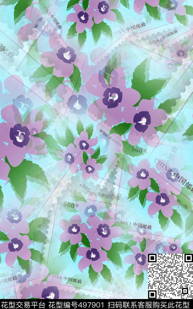 连衣裙外套衬衣时尚花卉邮票数码印花华亿平台下载（图片编号: 497901） - 瓦栏（Walan）