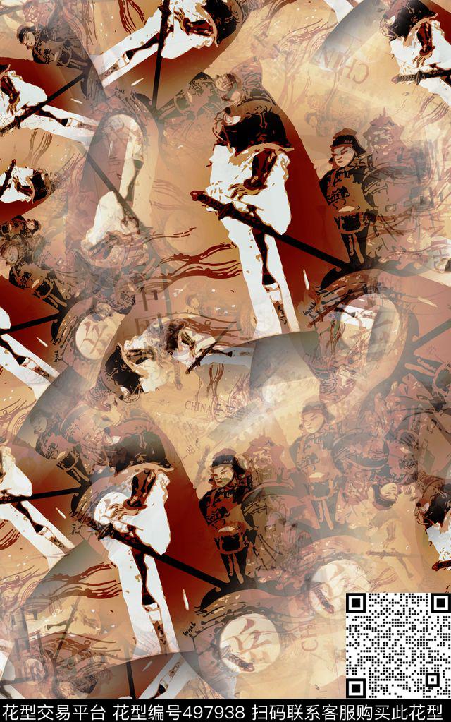 复古邮票时尚历史数码印花华亿平台下载（图片编号: 497938） - 瓦栏（Walan）