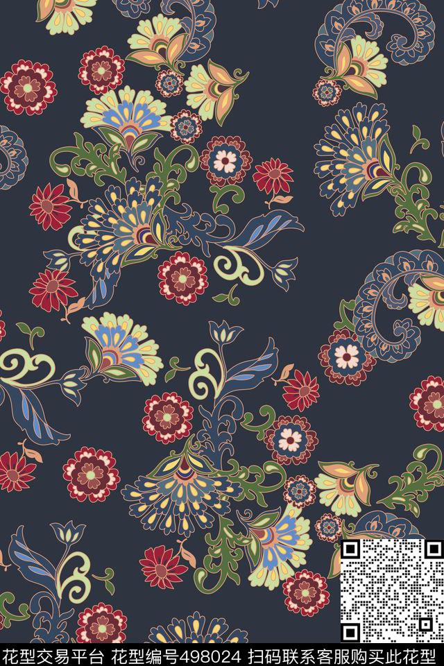 满版几何复古传统印花华亿平台下载（图片编号: 498024） - 瓦栏（Walan）