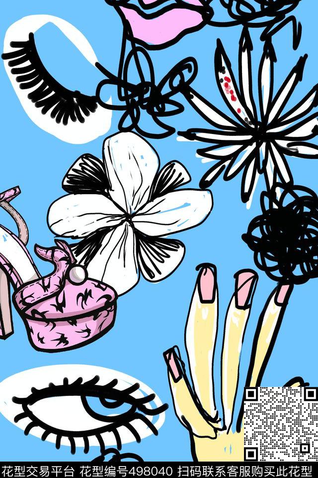 时尚创意趣味数码印花华亿平台下载（图片编号: 498040） - 瓦栏（Walan）