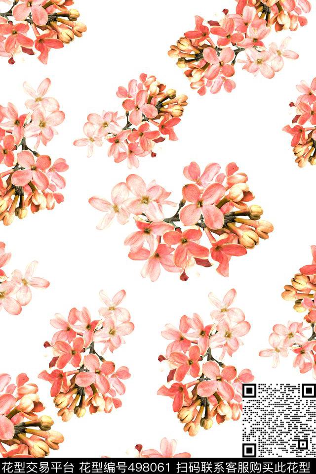 时尚复古玉兰花数码印花华亿平台下载（图片编号: 498061） - 瓦栏（Walan）