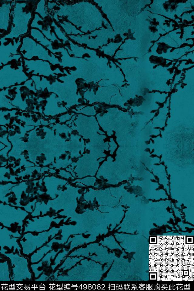 经典花卉丝巾数码印花华亿平台下载（图片编号: 498062） - 瓦栏（Walan）