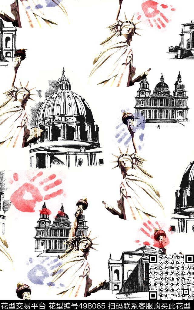 时尚流行建筑秋冬数码印花华亿平台下载（图片编号: 498065） - 瓦栏（Walan）