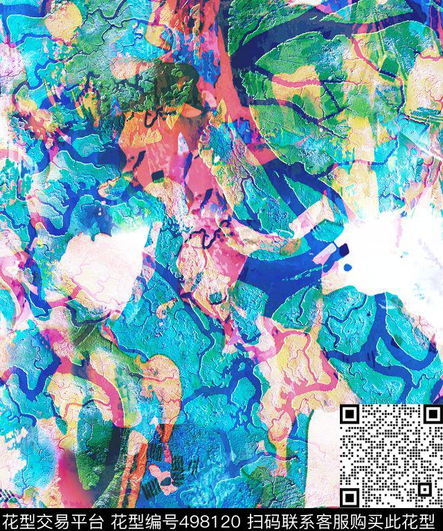 抽象裙子时尚数码印花华亿平台下载（图片编号: 498120） - 瓦栏（Walan）