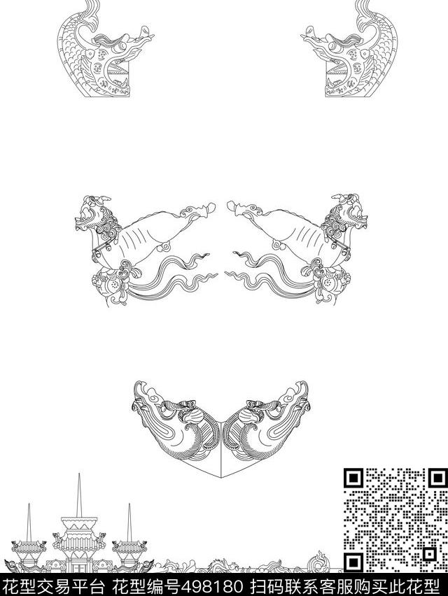 CDRAIT恤建筑传统印花华亿平台下载（图片编号: 498180） - 瓦栏（Walan）