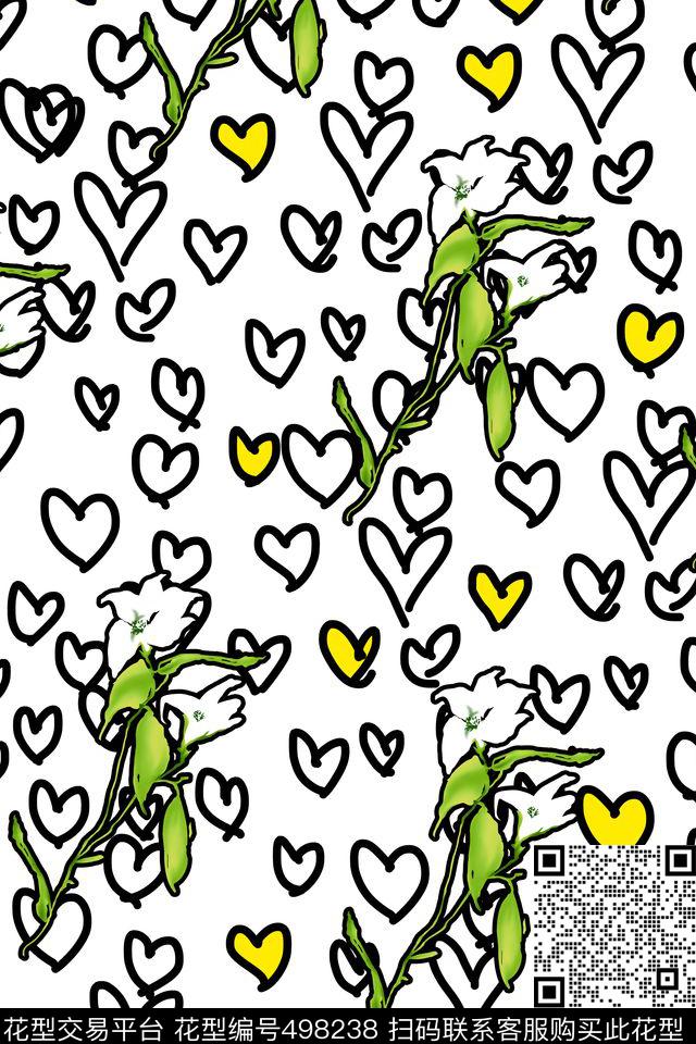 爱心大牌花卉传统印花华亿平台下载（图片编号: 498238） - 瓦栏（Walan）