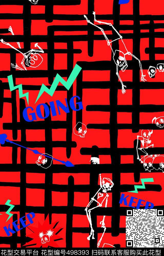 童趣格子传统印花华亿平台下载（图片编号: 498393） - 瓦栏（Walan）