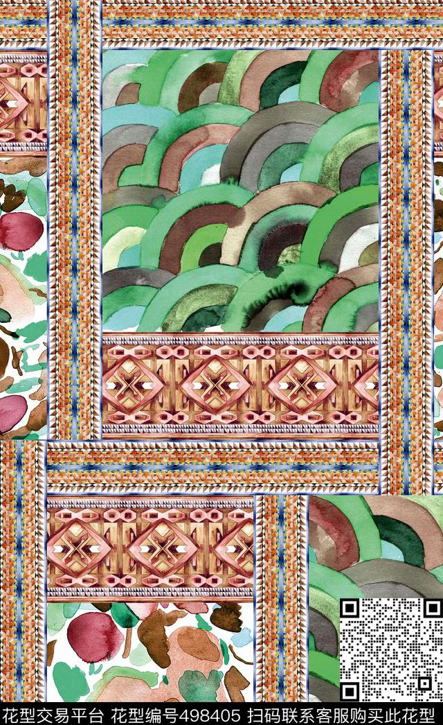 服装家纺名族风数码印花华亿平台下载（图片编号: 498405） - 瓦栏（Walan）