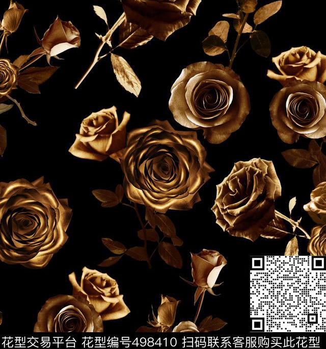 金色玫瑰2016秋冬女装匹布数码印花华亿平台下载（图片编号: 498410） - 瓦栏（Walan）