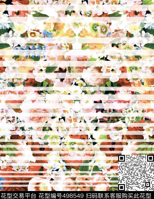 原创花卉优雅数码印花华亿平台下载（图片编号: 498549） - 瓦栏（Walan）