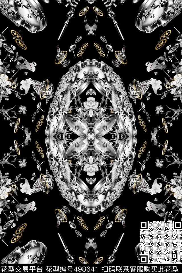 花卉机械零件数码印花华亿平台下载（图片编号: 498641） - 瓦栏（Walan）