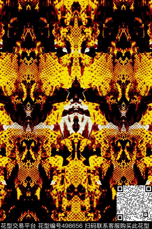 时尚蛇纹动物纹数码印花华亿平台下载（图片编号: 498656） - 瓦栏（Walan）