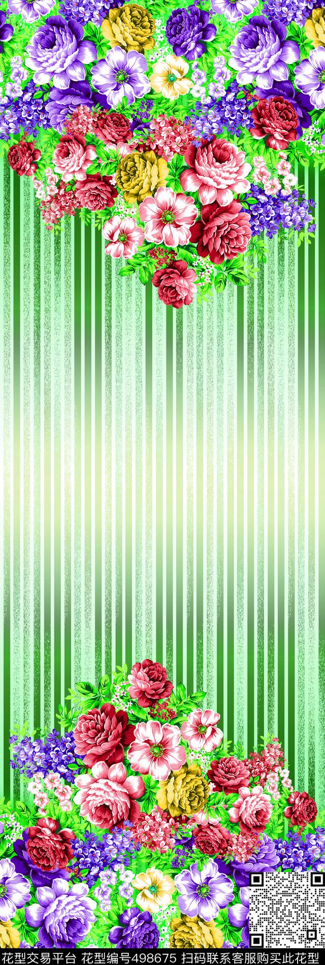 定位花花朵几何数码印花华亿平台下载（图片编号: 498675） - 瓦栏（Walan）