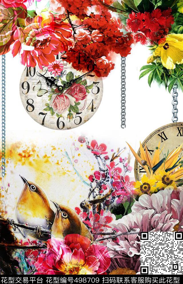 复古名族风花鸟女士春装沙发面料数码印花华亿平台下载（图片编号: 498709） - 瓦栏（Walan）