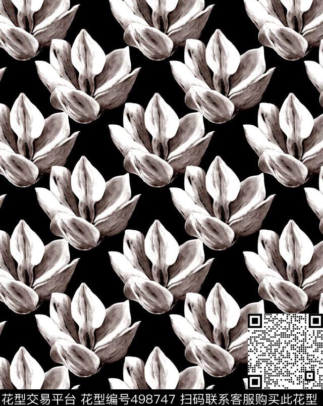 抽象花卉休闲时尚传统印花华亿平台下载（图片编号: 498747） - 瓦栏（Walan）