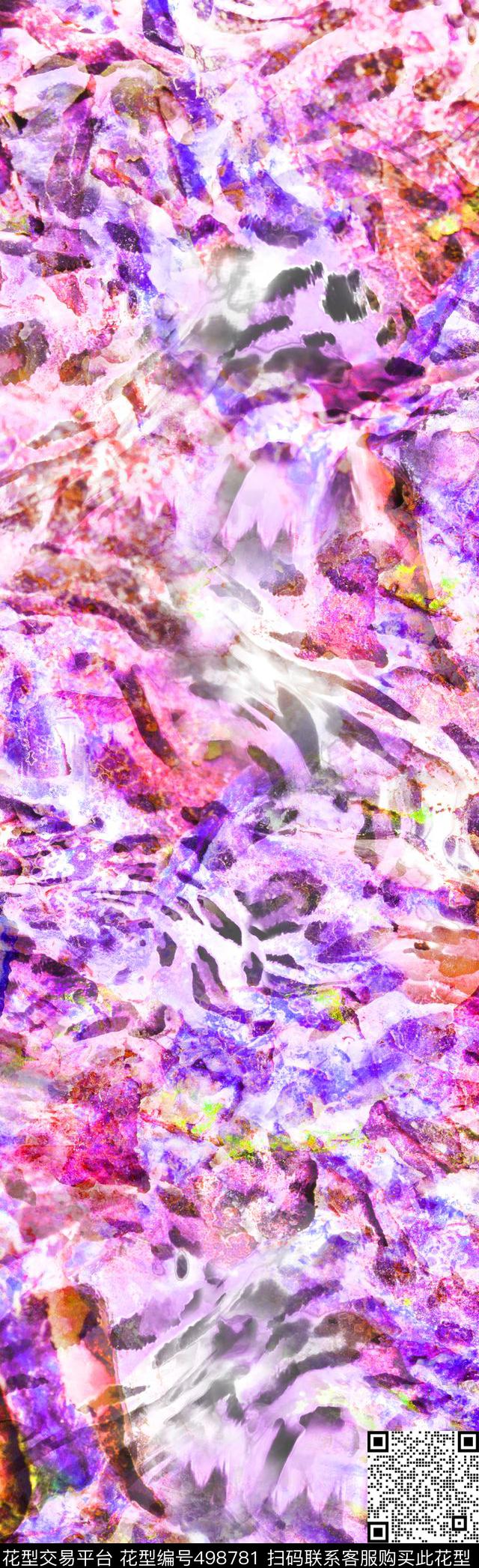 抽象斑马纹老虎纹数码印花华亿平台下载（图片编号: 498781） - 瓦栏（Walan）