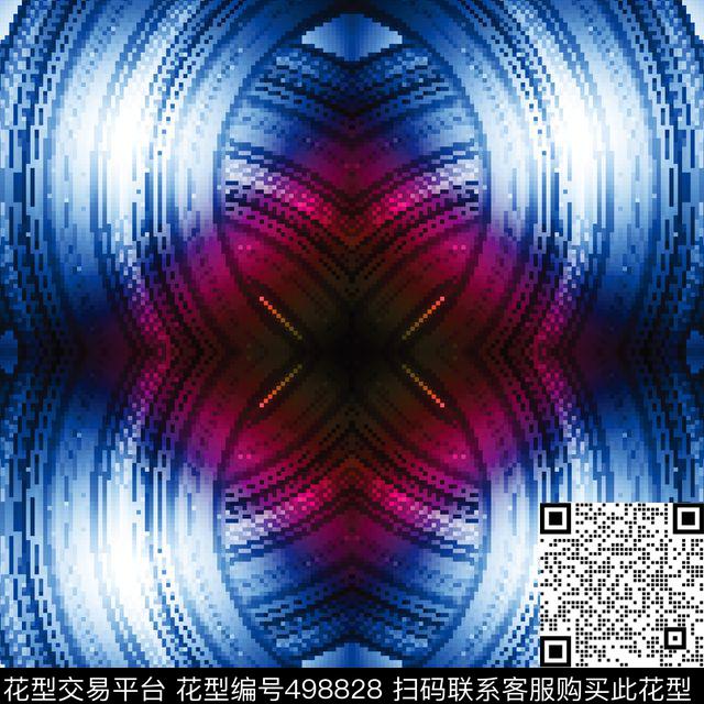 对称规则几何图案渐变色数码印花华亿平台下载（图片编号: 498828） - 瓦栏（Walan）