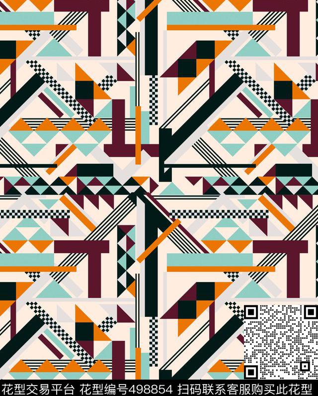 潮流时尚大牌传统几何民族风传统印花华亿平台下载（图片编号: 498854） - 瓦栏（Walan）