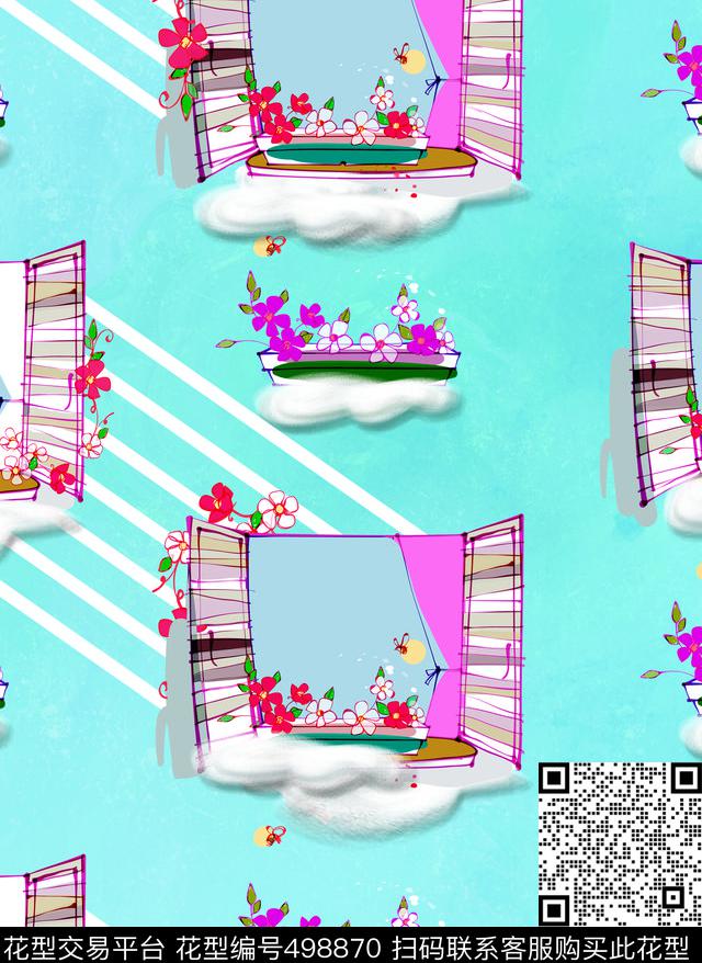 儿童花卉家纺数码印花华亿平台下载（图片编号: 498870） - 瓦栏（Walan）