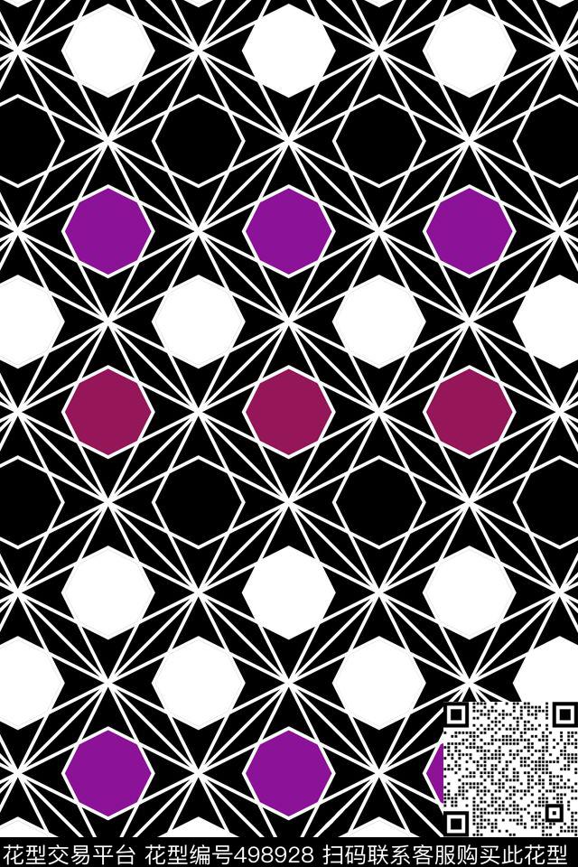 几何六边形格子纹传统印花华亿平台下载（图片编号: 498928） - 瓦栏（Walan）