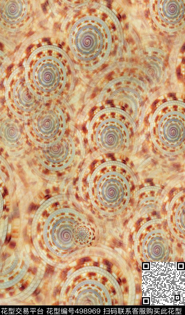 海螺纹沙滩风复古青花瓷肌理时尚男女风街拍风数码印花华亿平台下载（图片编号: 498969） - 瓦栏（Walan）