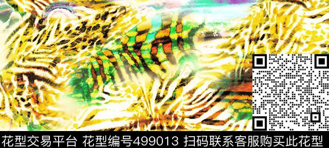 抽象豹纹经典女装连衣裙等数码印花华亿平台下载（图片编号: 499013） - 瓦栏（Walan）
