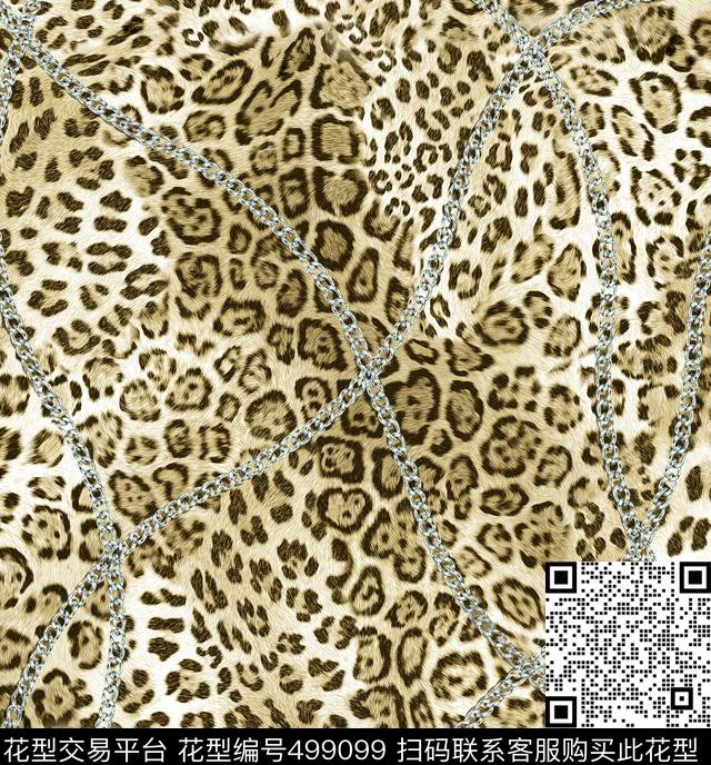 经典豹纹加链条时尚简约夏季女装围巾等传统印花华亿平台下载（图片编号: 499099） - 瓦栏（Walan）
