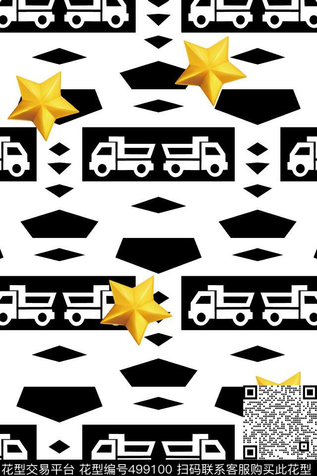 潮牌几何汽车传统印花华亿平台下载（图片编号: 499100） - 瓦栏（Walan）