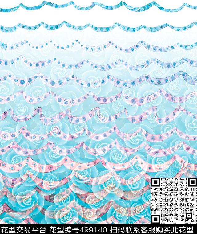 原创花卉优雅数码印花华亿平台下载（图片编号: 499140） - 瓦栏（Walan）