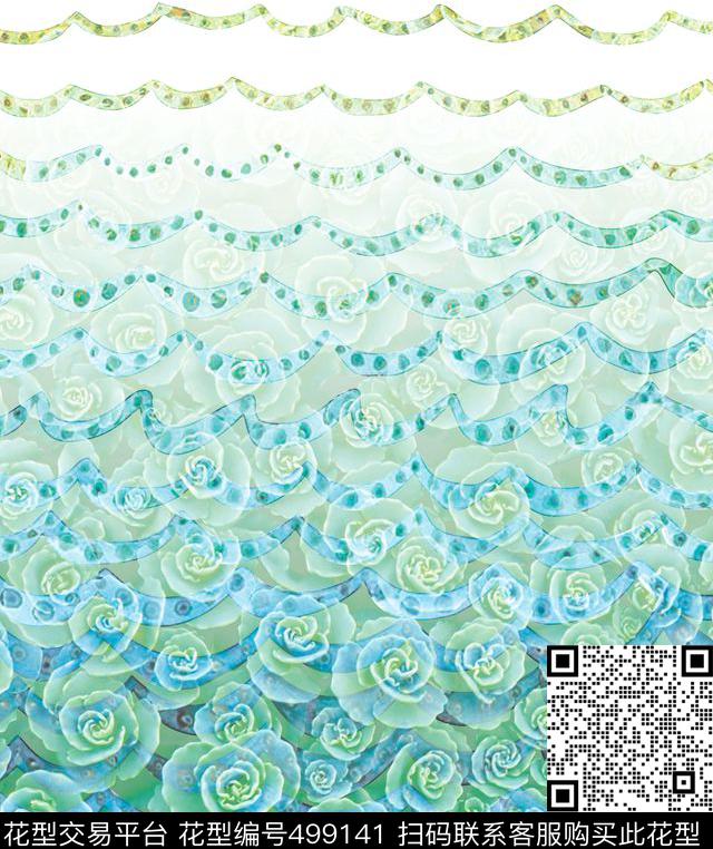 原创花卉优雅数码印花华亿平台下载（图片编号: 499141） - 瓦栏（Walan）